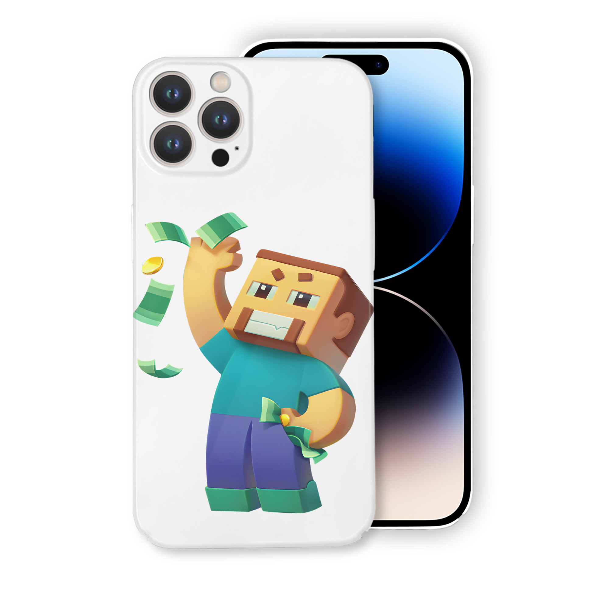 （画像用） マインクラフト ブロックの世界 Minecraft MC Block world 【iPhone 14シリーズ対応】ハードケース